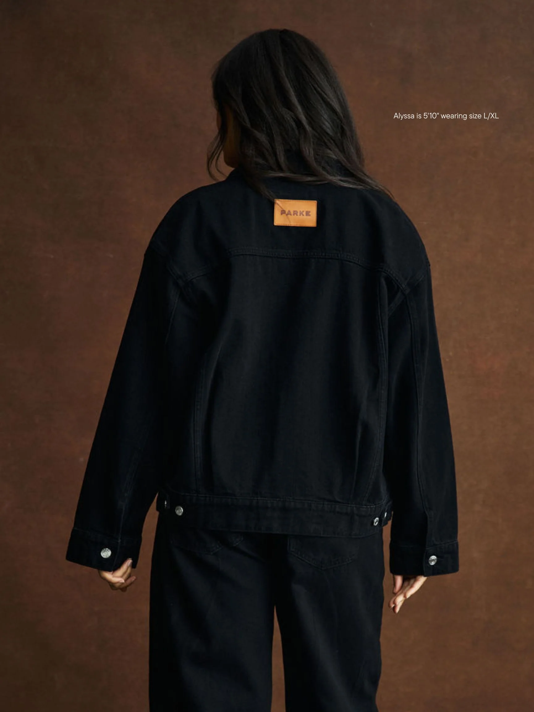 Oversized Denim Jacket - Black - Image 4